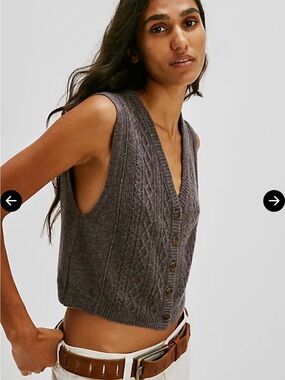 Free People Beatrice Cashmere Vest Size XLarge Plum Truffle